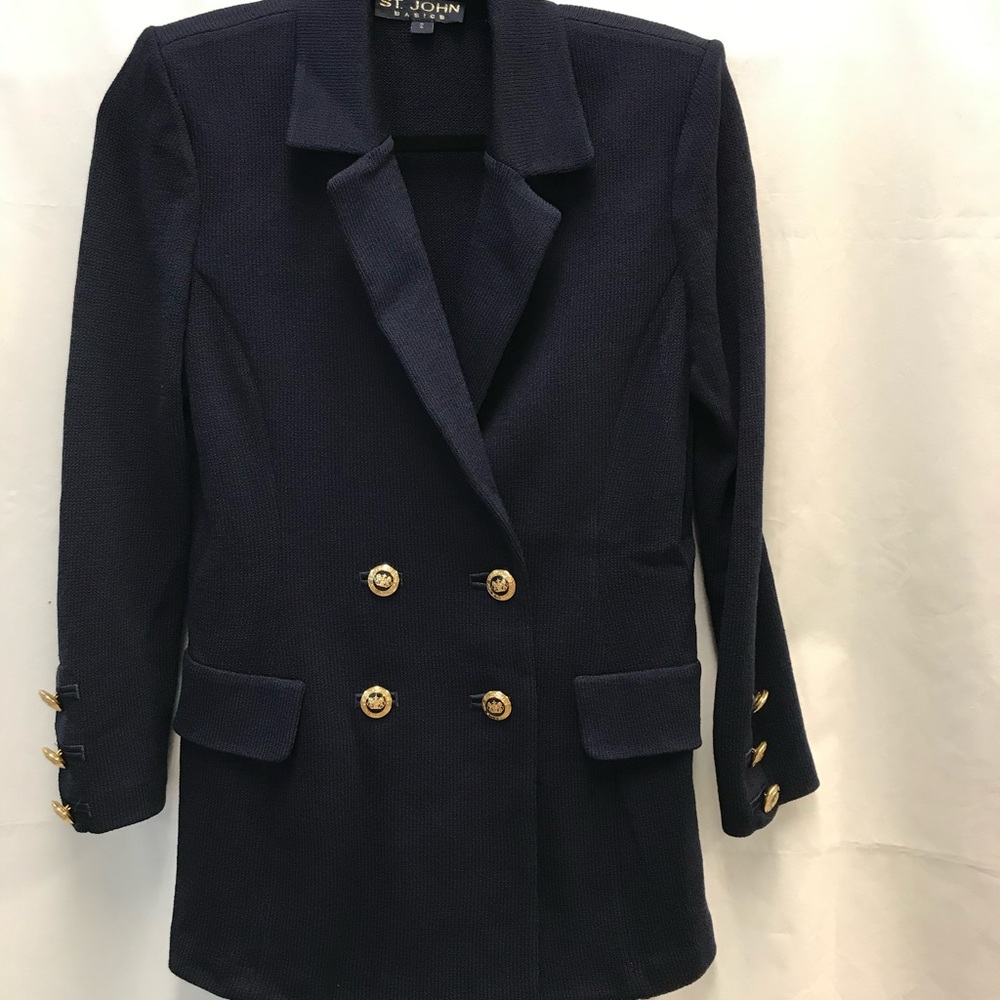St John Basics Double Breasted Knit Jacket